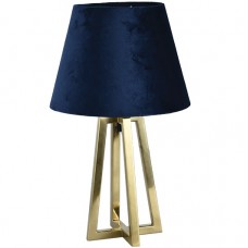 Πορτατίφ 1xE27 230V Μεταλλικό Μπρονζέ με Μπλε Καπέλο 955SIENA1T/BR